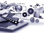 Start je eigen bedrijf niet met een website… Multi Media Internet Laptop with Objects